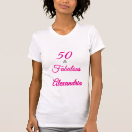Pink Black 50 & Fabulous 50th  Birthday  T-Shirt