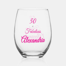 Pink Black 50 & Fabulous 50th Birthday