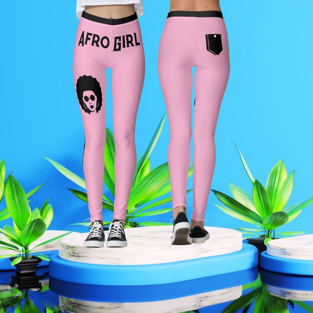 Pink Black African Women Moderne Niedliche Trendy  Leggings (Von Creator hochgeladen)