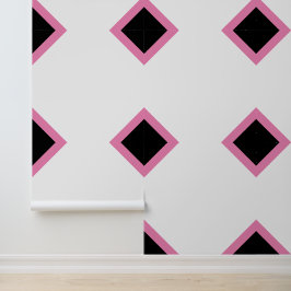 Pink Black and White Diamond Checkerboard Dramatis Tapete