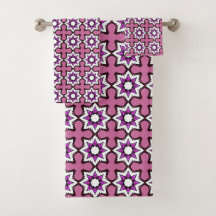Pink, black and white geometric mandala