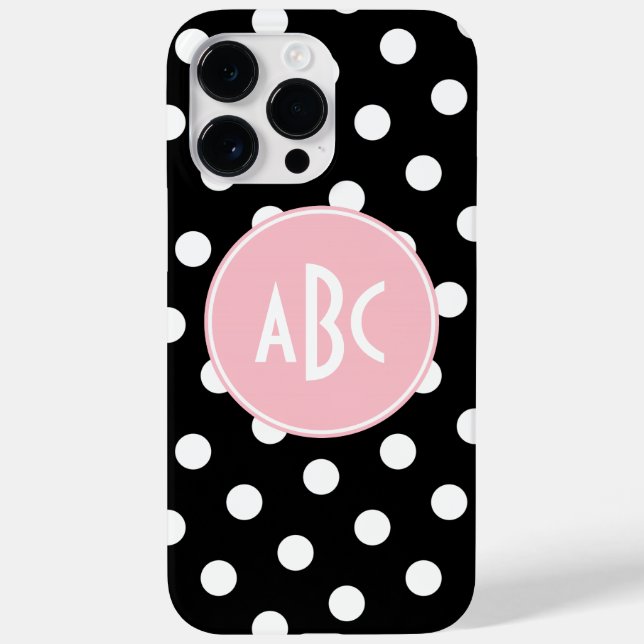 Pink Black and White Polka Dot Monogram title_seo2 (Rückseite)