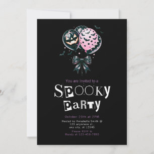 Pink Black Balloons Modernes Minimalistisches Hall Einladung