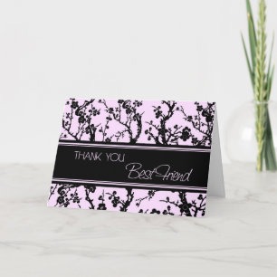 Pink Black Best Friend Bridesmaid Danke Karte