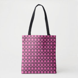 Pink Black Buffalo Heart Plaid Tasche