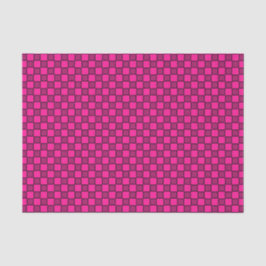 Pink Black Checkerboard Muster Seidenpapier