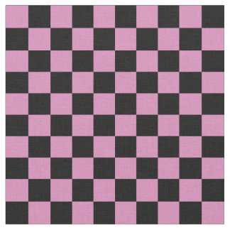 Pink & Black Checkerboard Stoff