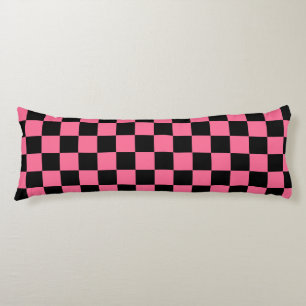 Pink Black Checkered Karo Pattern Seitenschläferkissen