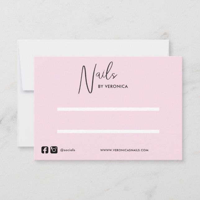Pink Black Chic Drücken Sie auf der Nagelwandkarte Dankeskarte (Vorderseite)