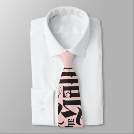Pink Black Deck the Halls Weihnachtsbriefe Krawatte