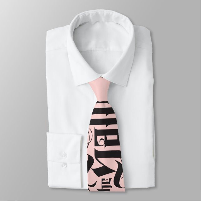 Pink Black Deck the Halls Weihnachtsbriefe Krawatte (Gebunden)