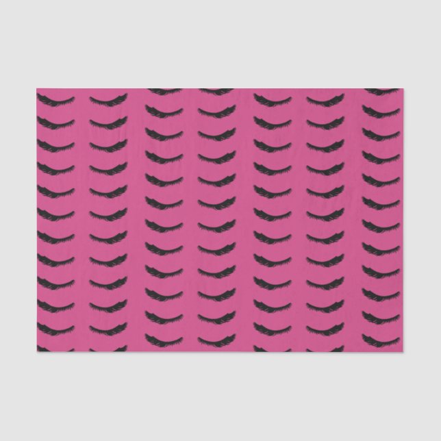 Pink Black Eyelashes Glam Birthday Seidenpapier (Vorderseite)