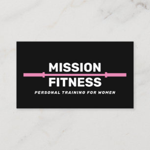 Pink Black Female Fitness Personal Trainer Visitenkarte