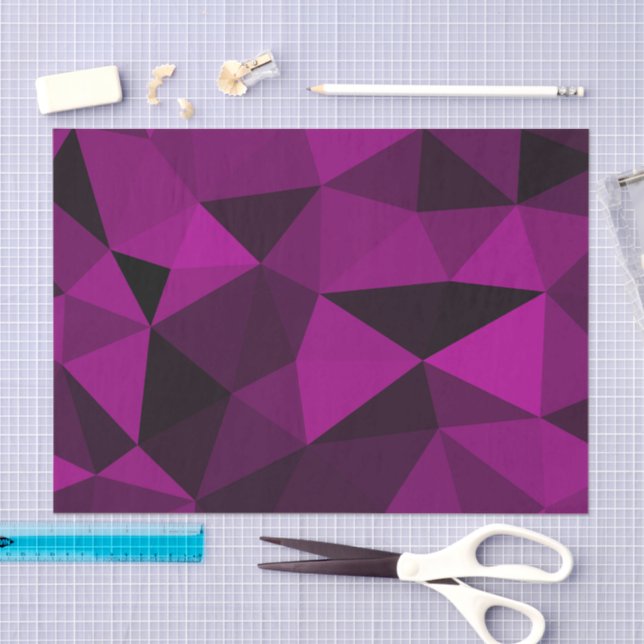 Pink black geometric mesh pattern seidenpapier (Handwerk)