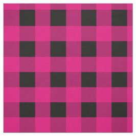 Pink Black Gingham Stoff