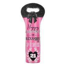 PINK & Black Girly Geburtstagsparty Custom Age