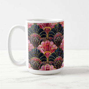 PINK BLACK GOLD ART DECO PATTER KAFFEETASSE