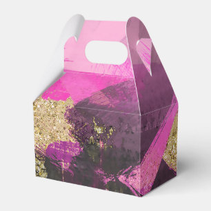 Pink Black Gold Glitter Moderne Pinsel Glam Grunge Geschenkschachtel