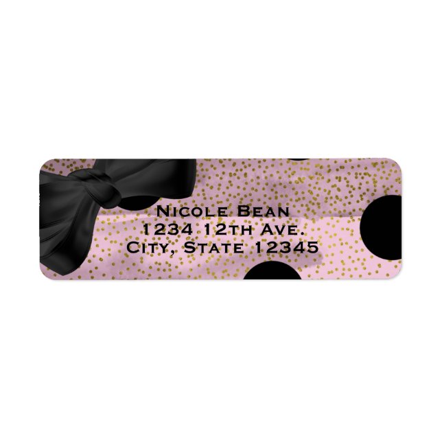 Pink Black & Gold Polka Dots Chic Bow Glam Party (Vorne)