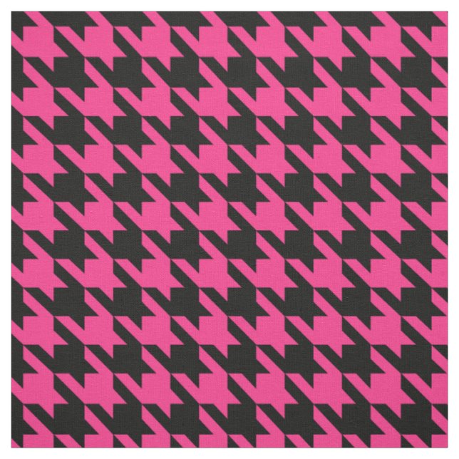 Pink Black Hahnentrittmuster Karo Stoff (Muster)