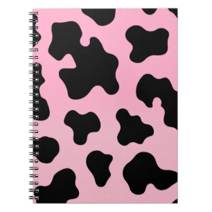 Pink & Black Kuhdruck Western Cowgirl Notizblock