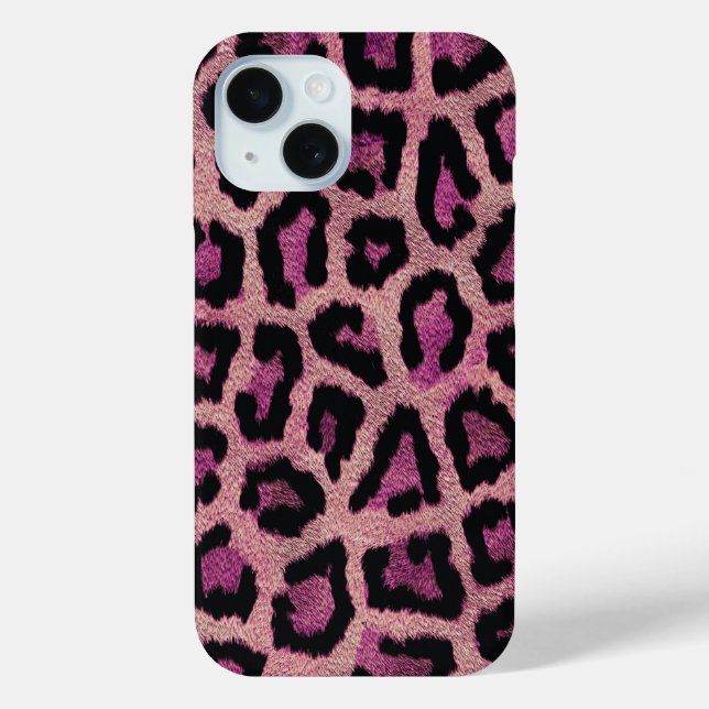 Pink Black Leopard Case-Mate iPhone Hülle (Rückseite)