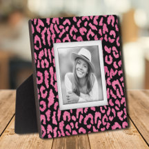 Pink Black Leopard Muster Frameless Foto Easel
