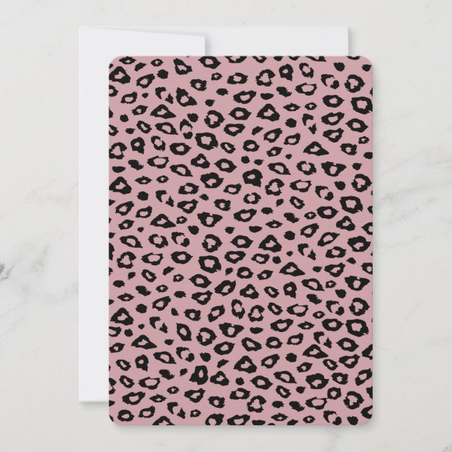 Pink Black Leopard Print Baby Dusche Einladung (Vorderseite)