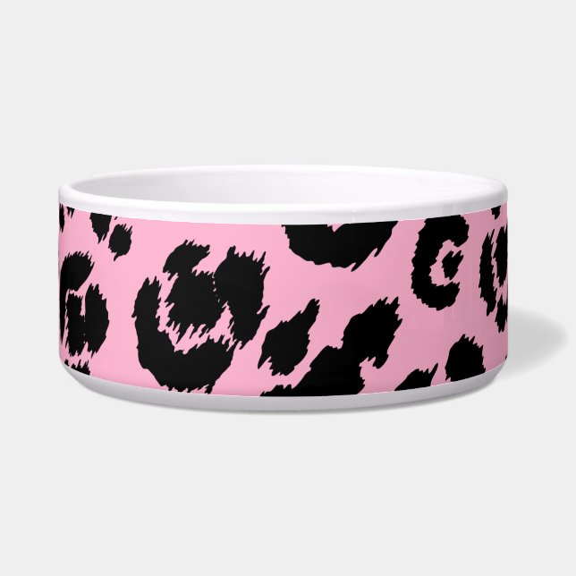 Pink Black Leopard Print Napf (Vorderseite)