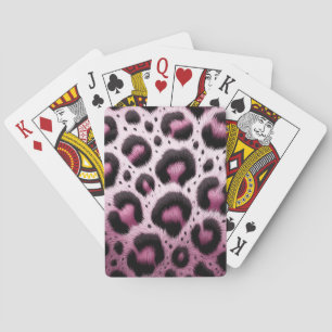 Pink & Black Leopardenfell-Tierdruckpunkte  Spielkarten