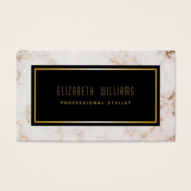 Pink Black Marble Stylist Business Cards (Vorderseite)