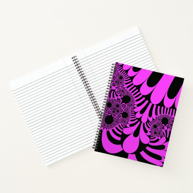 Pink Black Mod Spiral Notebook Notizbuch (Innenseite)
