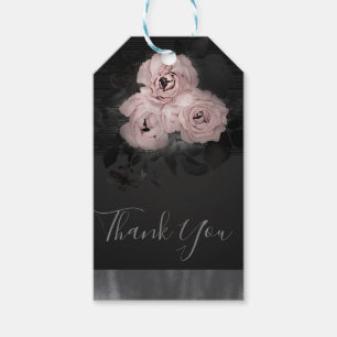 Pink & Black Modern Glam Floral Chic Gefallen Geschenkanhänger