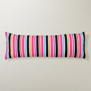 Pink Black Multi-Colors Stripes Seitenschläferkissen