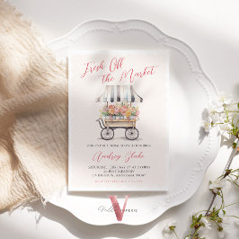 Pink Black Off the Market Bridal Dusche Einladung