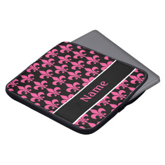Pink Black Personalisiert Lilie Laptopschutzhülle