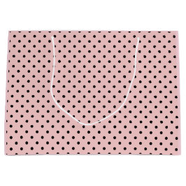 Pink Black Polak Dot Große Geschenktüte