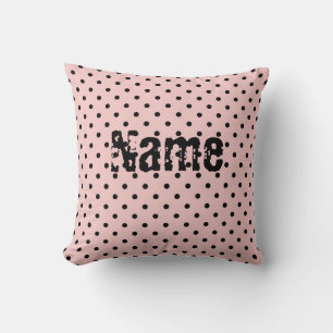Pink Black Polak Dot Kissen