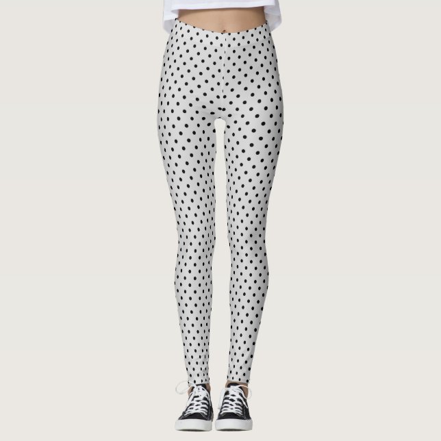 Pink Black Polak Dot Leggings (Vorderseite)