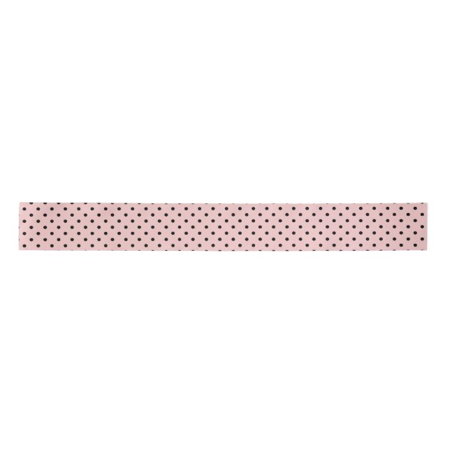 Pink Black Polak Dot Satinband (Vorderseite)