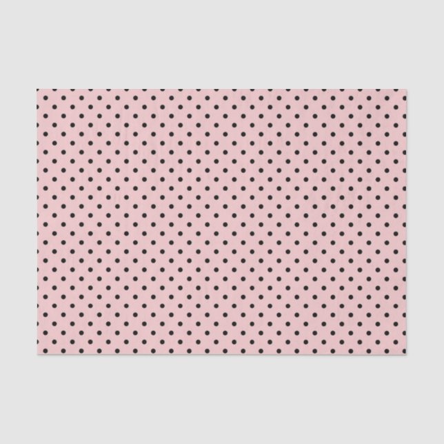 Pink Black Polak Dot Seidenpapier (Vorderseite)