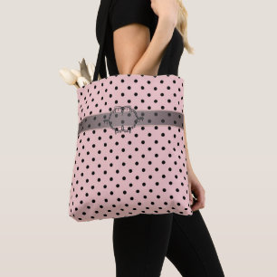 Pink Black Polak Dot Tasche