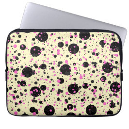 Pink & Black Polka Dot Glam Pattern Laptopschutzhülle