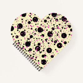 Pink & Black Polka Dot Glam Pattern Notizbuch