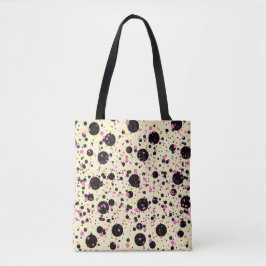 Pink & Black Polka Dot Glam Pattern Tasche