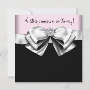 Pink Black Princess Baby Girl Dusche Einladung