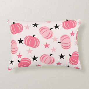 Pink & Black Pumpkin mit Stars Halloween & Autumn Dekokissen
