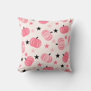 Pink & Black Pumpkin mit Stars Halloween & Autumn Kissen