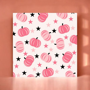 Pink & Black Pumpkin mit Stars Halloween & Autumn Poster