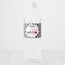Pink Black Race Auto Ready Set Go Baby Dusche